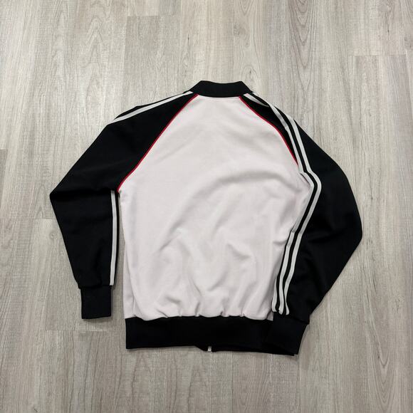 Vintage Adidas Tracksuit Jacket Men's Medium Gray Black Full Zip Sweatshirt 80s - Picture 6 of 8